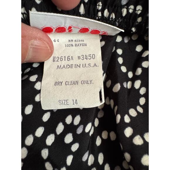 Cos Cob Women's 14 Black White Gray Dot Geometric Print Skirt  A-Line NWT - Picture 7 of 9